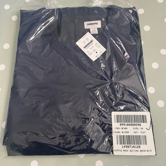 J. Crew Factory Ruffleneck suit dress BF465 Navy - Picture 6 of 10